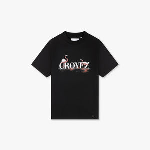 CROYEZ PINK FLAMINGO T-SHIRT | VINTAGE BLACK