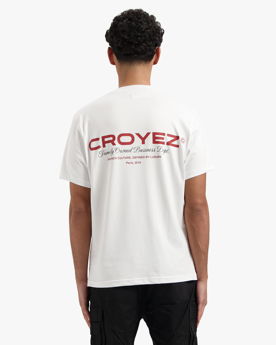 CROYEZ FAMILY OWNED BUSINESS T-SHIRT | WHITE/RED