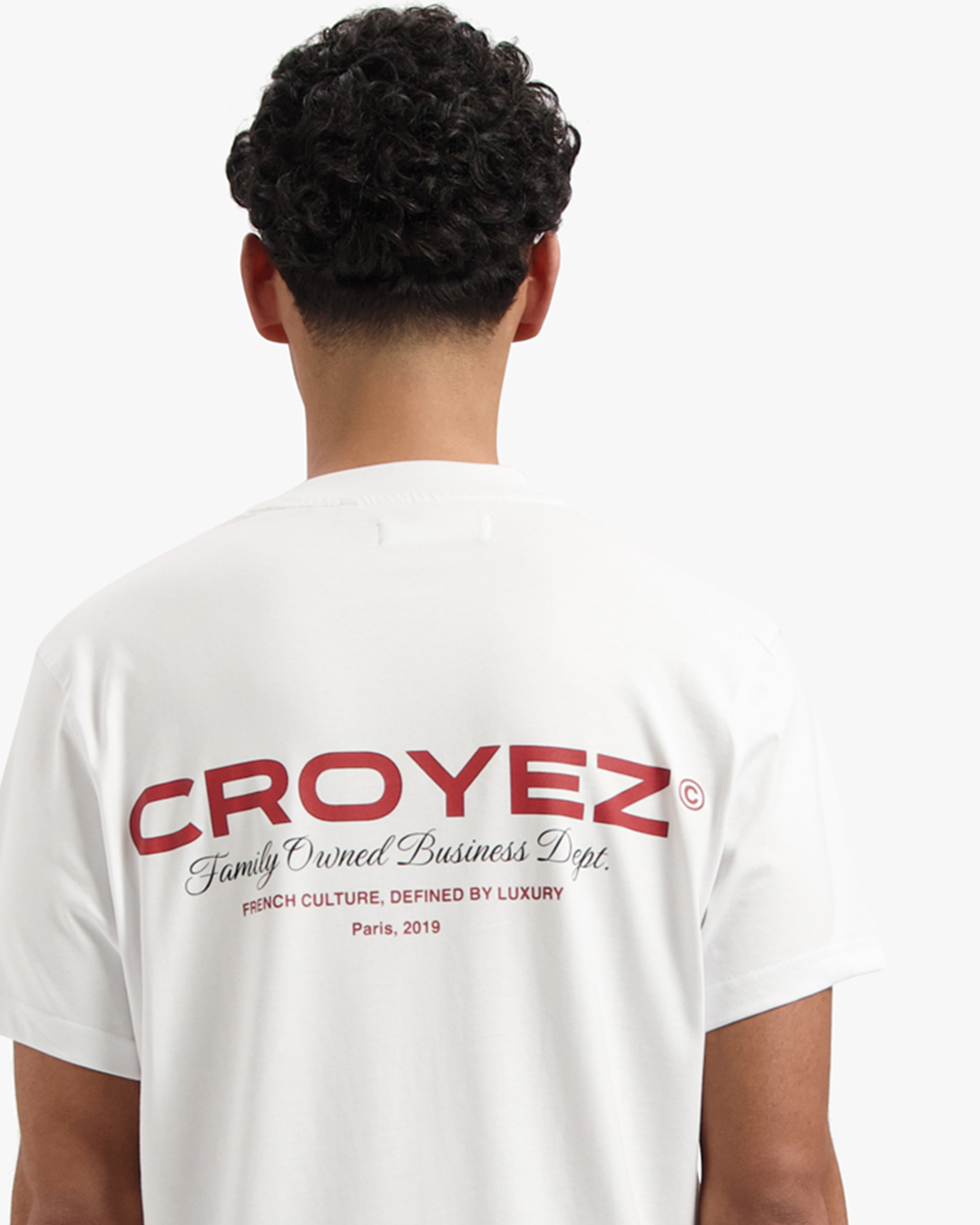 CROYEZ FAMILY OWNED BUSINESS T-SHIRT | WHITE/RED