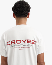 CROYEZ FAMILY OWNED BUSINESS T-SHIRT | WHITE/RED