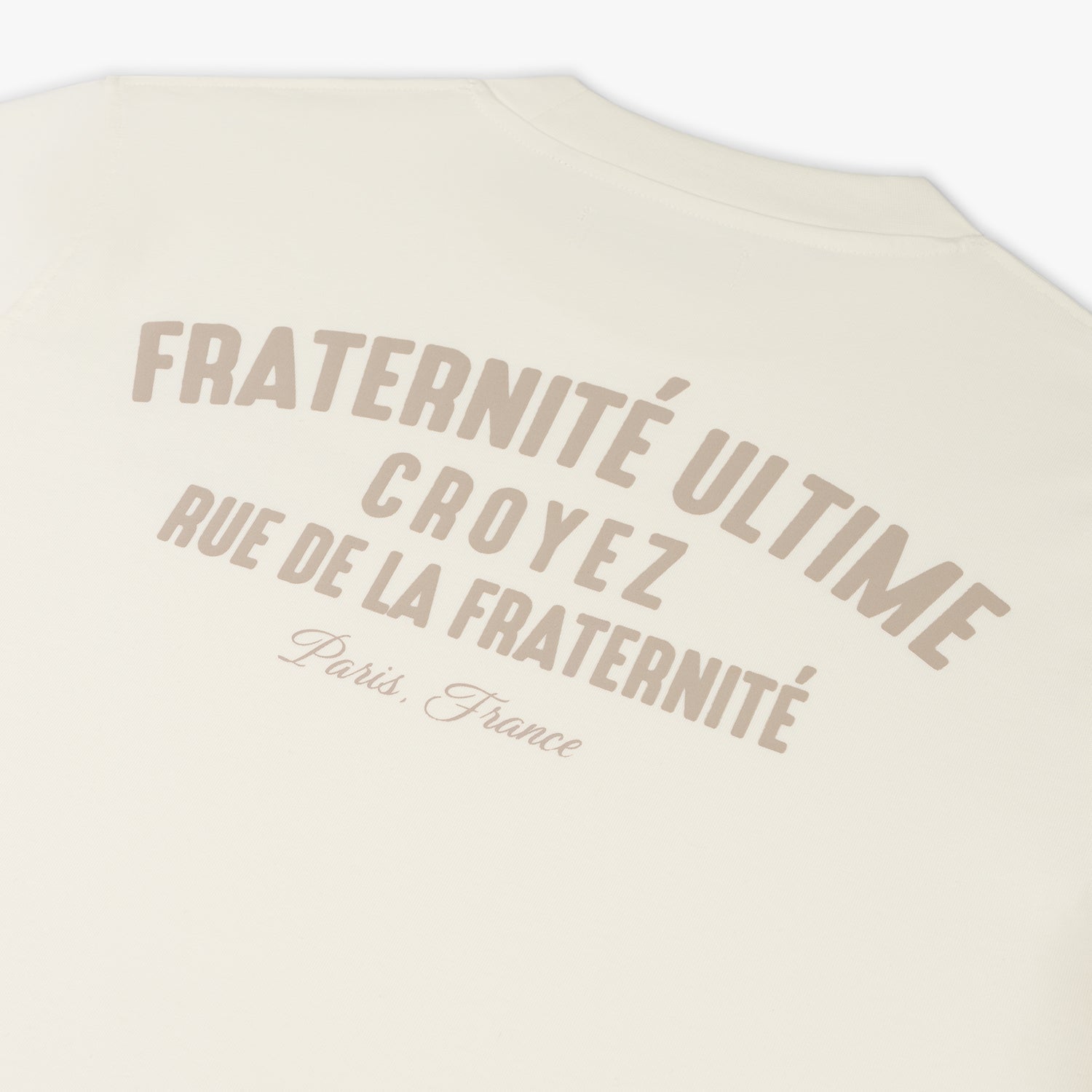 CROYEZ FRATERNITÉ PUFF T-SHIRT | OFF-WHITE/KHAKI