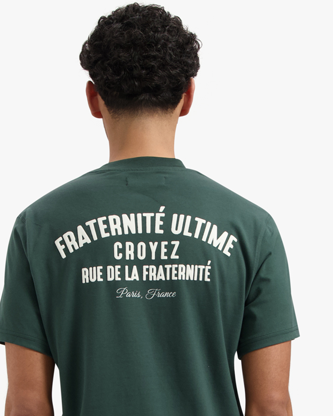 CROYEZ FRATERNITÉ PUFF T-SHIRT - DARK GREEN/OFF-WHITE