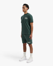 CROYEZ FRATERNITÉ PUFF SHORTS | DARK GREEN/OFF-WHITE
