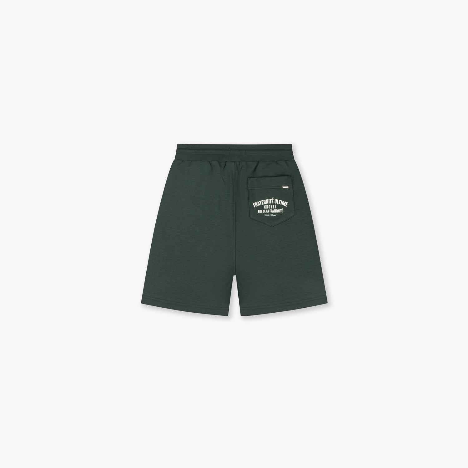 CROYEZ FRATERNITÉ PUFF SHORTS | DARK GREEN/OFF-WHITE
