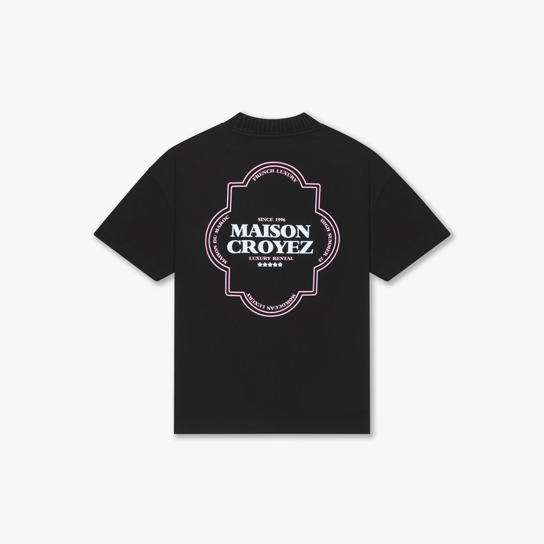 CROYEZ MOROCCAN T-SHIRT | BLACK/PINK