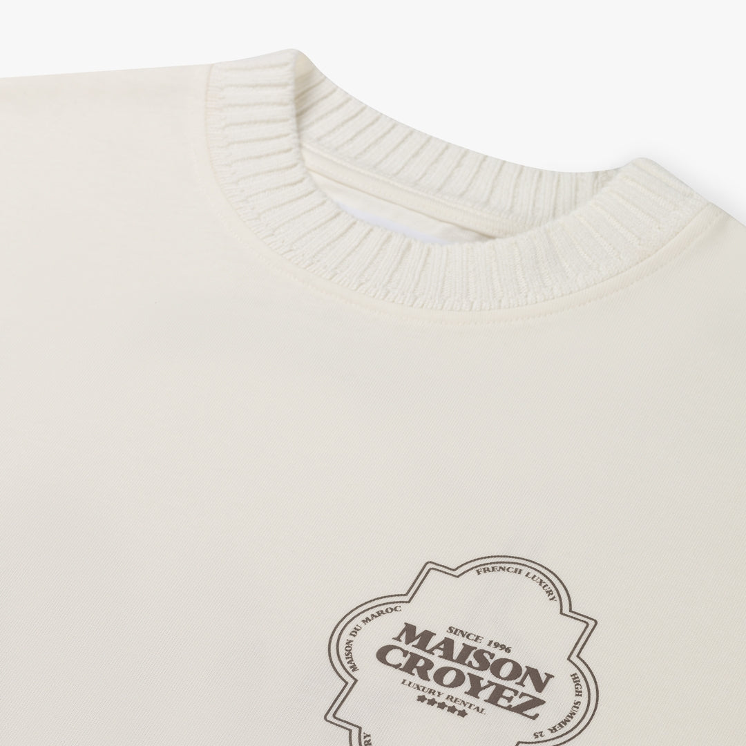 CROYEZ MOROCCAN T-SHIRT | OFF-WHITE/BROWN