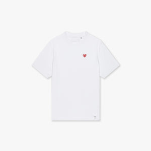 CROYEZ FELT HEART T-SHIRT | WHITE/RED