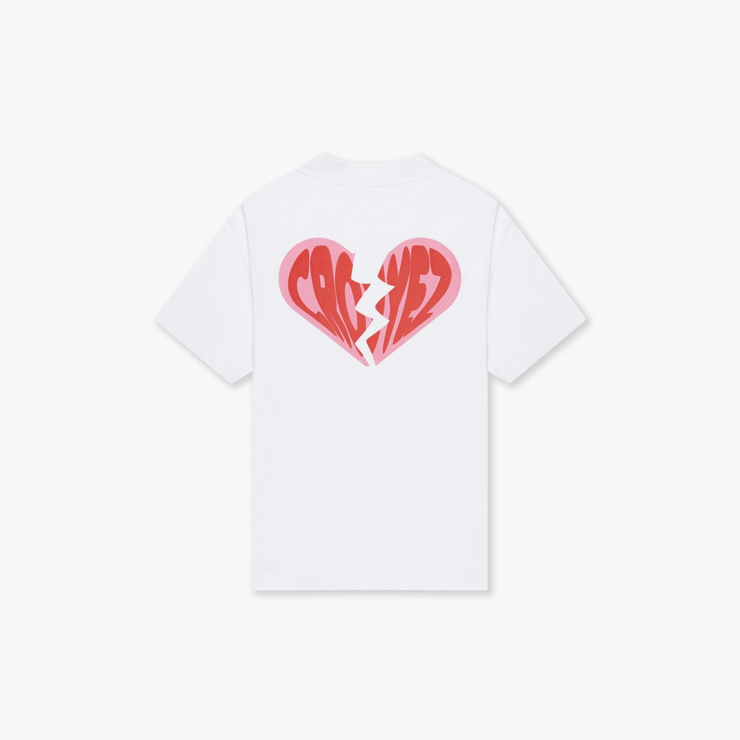 CROYEZ BROKEN PUFFED HEART T-SHIRT | WHITE/RED