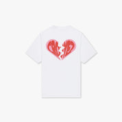 CROYEZ BROKEN PUFFED HEART T-SHIRT | WHITE/RED