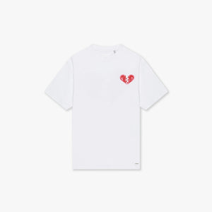CROYEZ BROKEN PUFFED HEART T-SHIRT | WHITE/RED