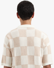CROYEZ KNITTED CHECKERBOARD SHIRT | OFF-WHITE/BEIGE