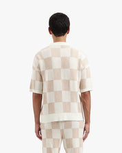 CROYEZ KNITTED CHECKERBOARD SHIRT | OFF WHITE/BEIGE