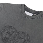 CROYEZ CUT OUT HEART T-SHIRT | ACID WASH