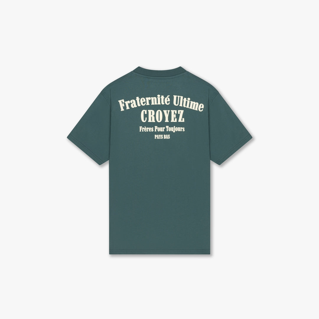 CROYEZ FRATERNITÉ T-SHIRT | GREEN/OFF-WHITE