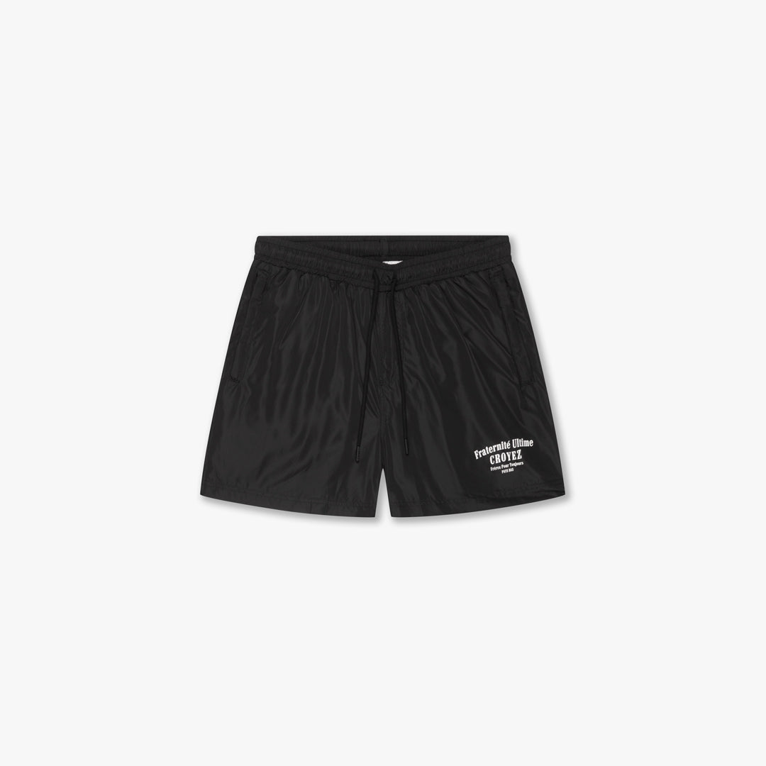 CR1-HS25-59-Croyez_Fraternite_Swim_Shorts-Black_White_Front.jpg