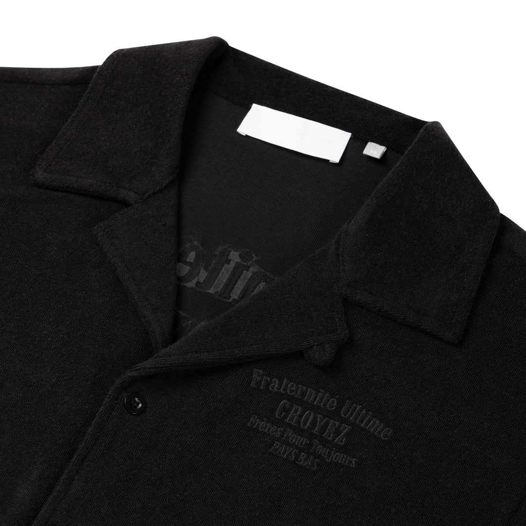 CROYEZ FRATERNITÉ TOWELLING SHIRT | BLACK