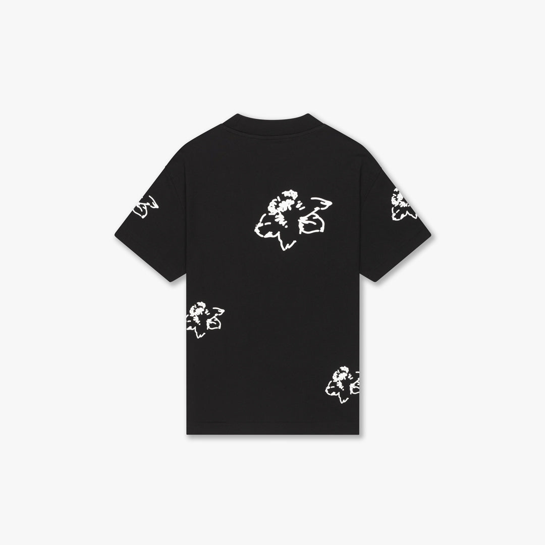 CROYEZ INITIAL FLOWER T-SHIRT | BLACK/WHITE
