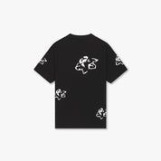 CROYEZ INITIAL FLOWER T-SHIRT | BLACK/WHITE