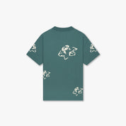 CROYEZ INITIAL FLOWER T-SHIRT | GREEN/OFF-WHITE
