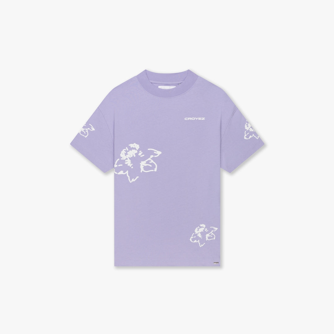 CROYEZ INITIAL FLOWER T-SHIRT | LILAC