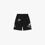 CROYEZ INITIAL FLOWER SHORTS | BLACK/WHITE