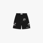 CROYEZ INITIAL FLOWER SHORTS | BLACK/WHITE