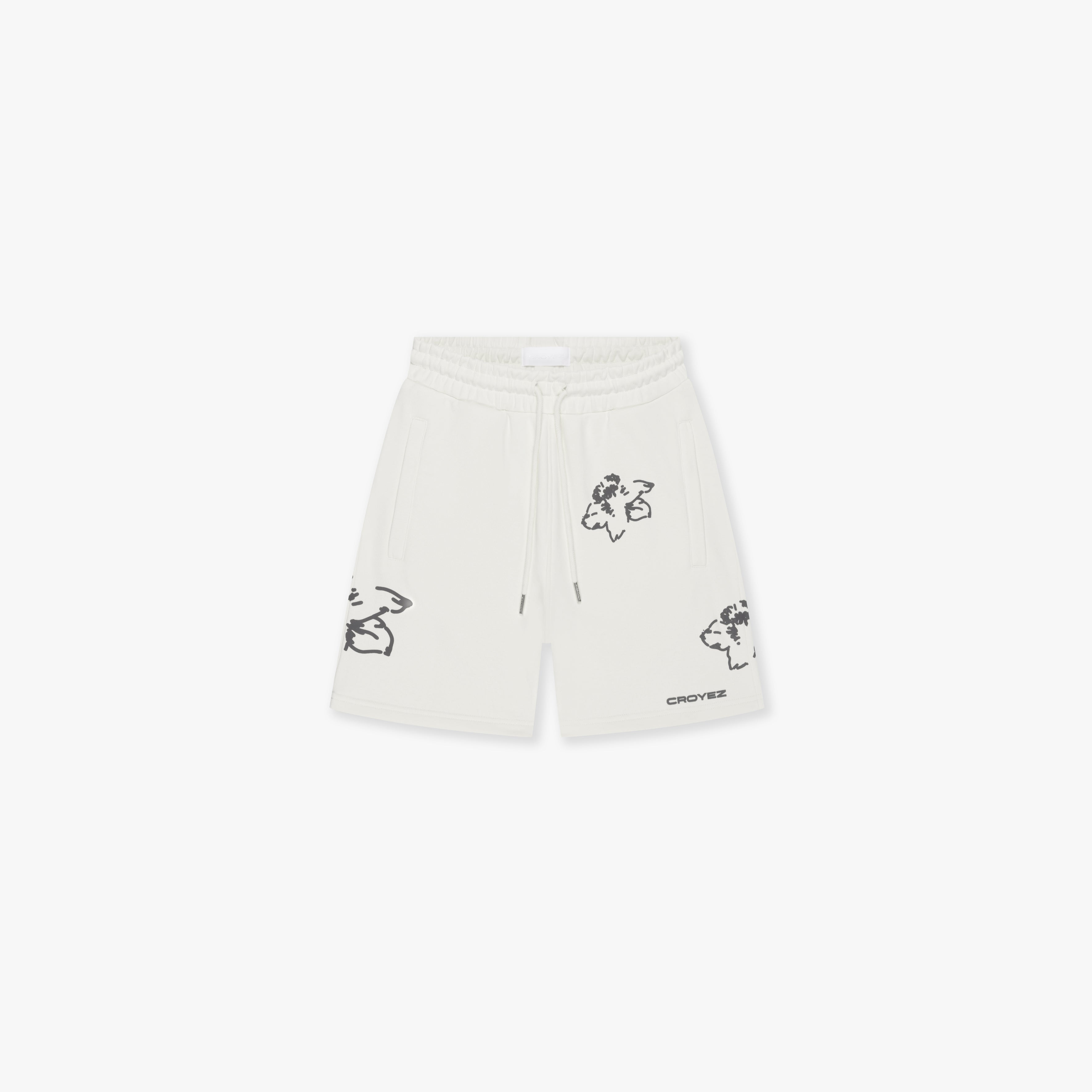 CROYEZ INITIAL FLOWER SHORTS | OFF-WHITE