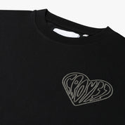 CROYEZ STITCHED HEART T-SHIRT | BLACK