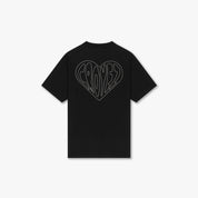 CROYEZ STITCHED HEART T-SHIRT | BLACK