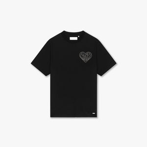 CROYEZ STITCHED HEART T-SHIRT | BLACK