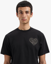 CROYEZ STITCHED HEART T-SHIRT | BLACK