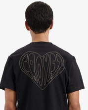 CROYEZ STITCHED HEART T-SHIRT | BLACK