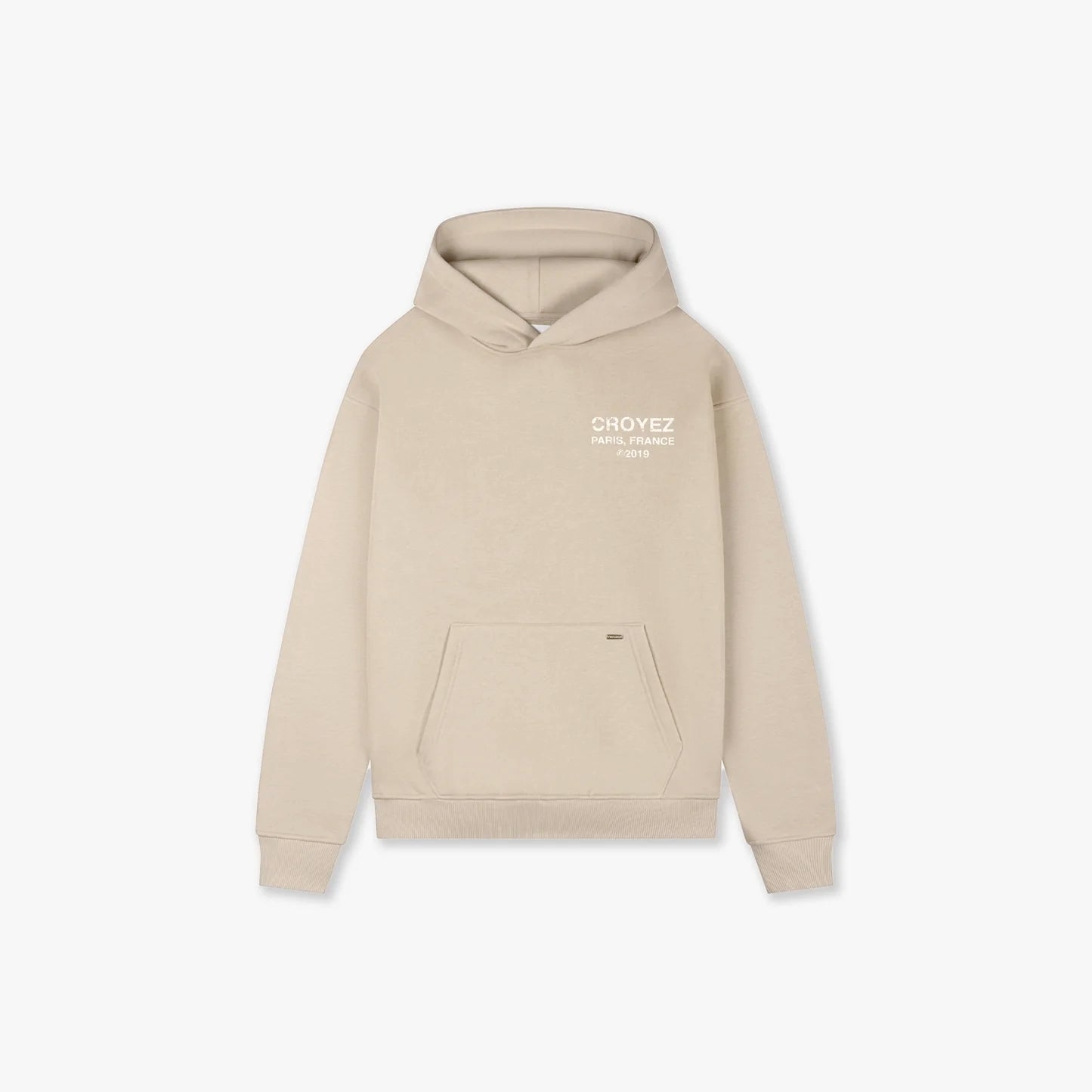 CROYEZ GALLERY GRUNGE HOODIE | BEIGE/WHITE