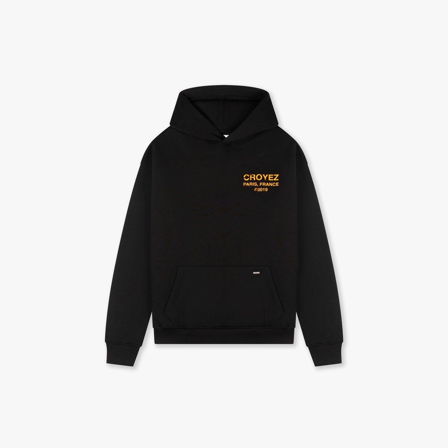 CROYEZ GALLERY GRUNGE HOODIE - BLACK/YELLOW