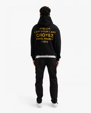 CROYEZ GALLERY GRUNGE HOODIE | BLACK/YELLOW