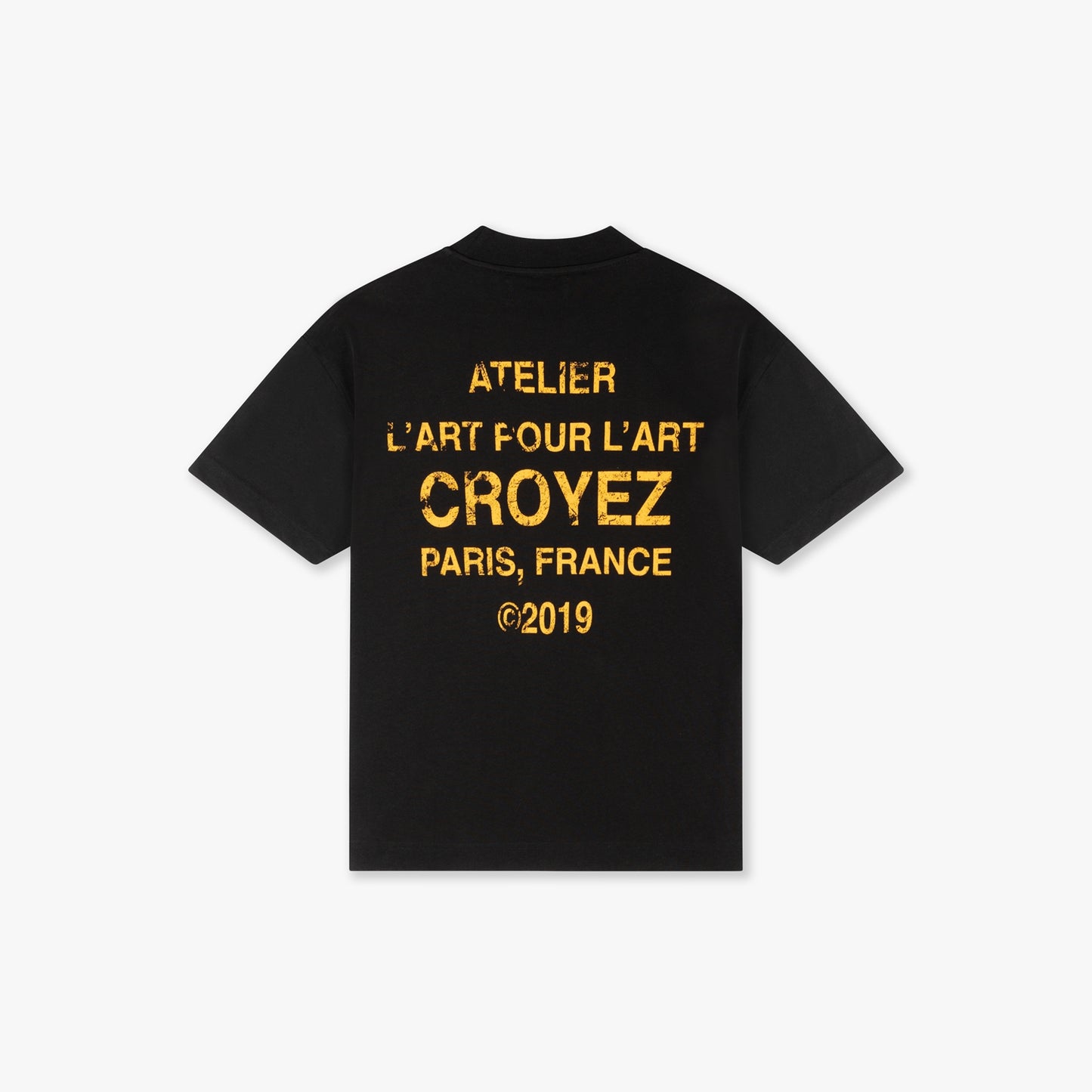 CROYEZ GALLERY GRUNGE T-SHIRT - BLACK/YELLOW