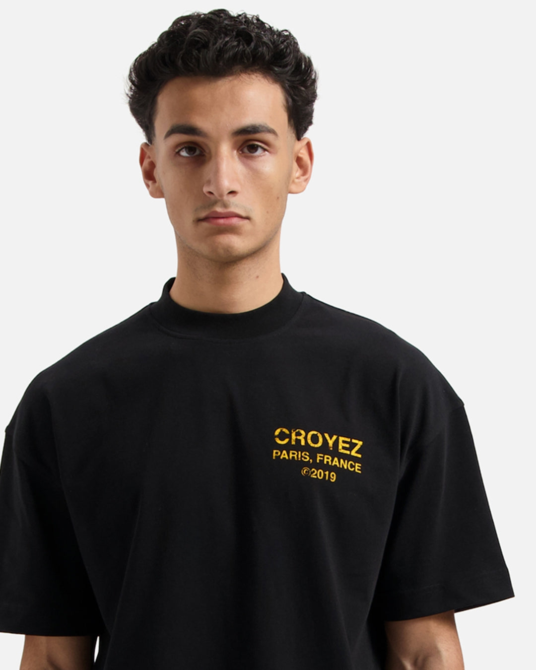 CROYEZ GALLERY GRUNGE T-SHIRT | BLACK/YELLOW