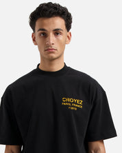 CROYEZ GALLERY GRUNGE T-SHIRT | BLACK/YELLOW