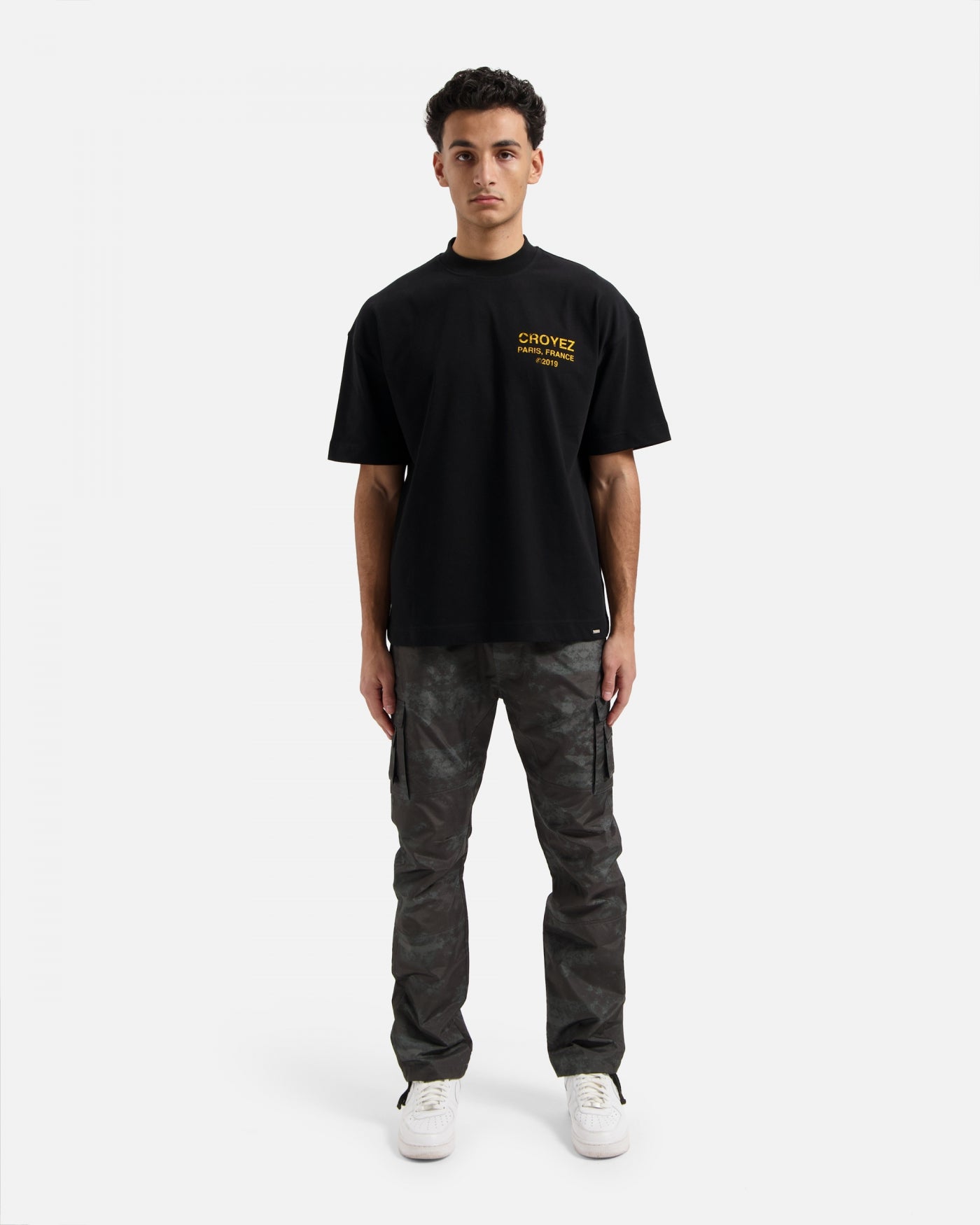 CROYEZ GALLERY GRUNGE T-SHIRT | BLACK/YELLOW