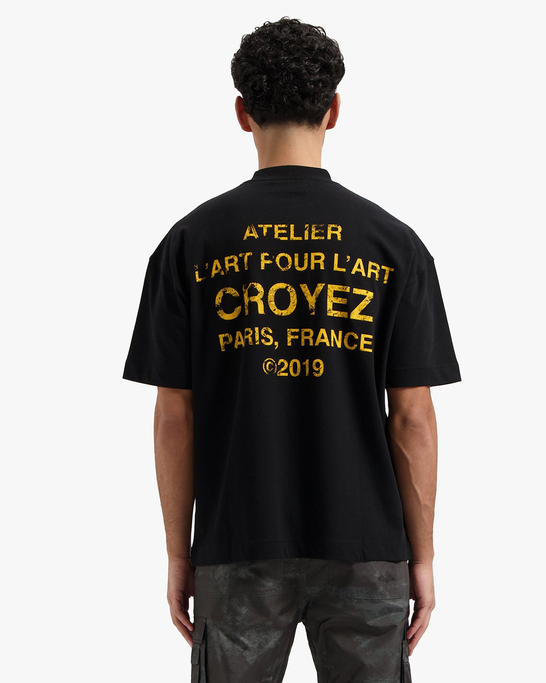 CROYEZ GALLERY GRUNGE T-SHIRT | BLACK/YELLOW