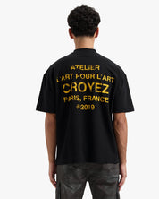 CROYEZ GALLERY GRUNGE T-SHIRT | BLACK/YELLOW