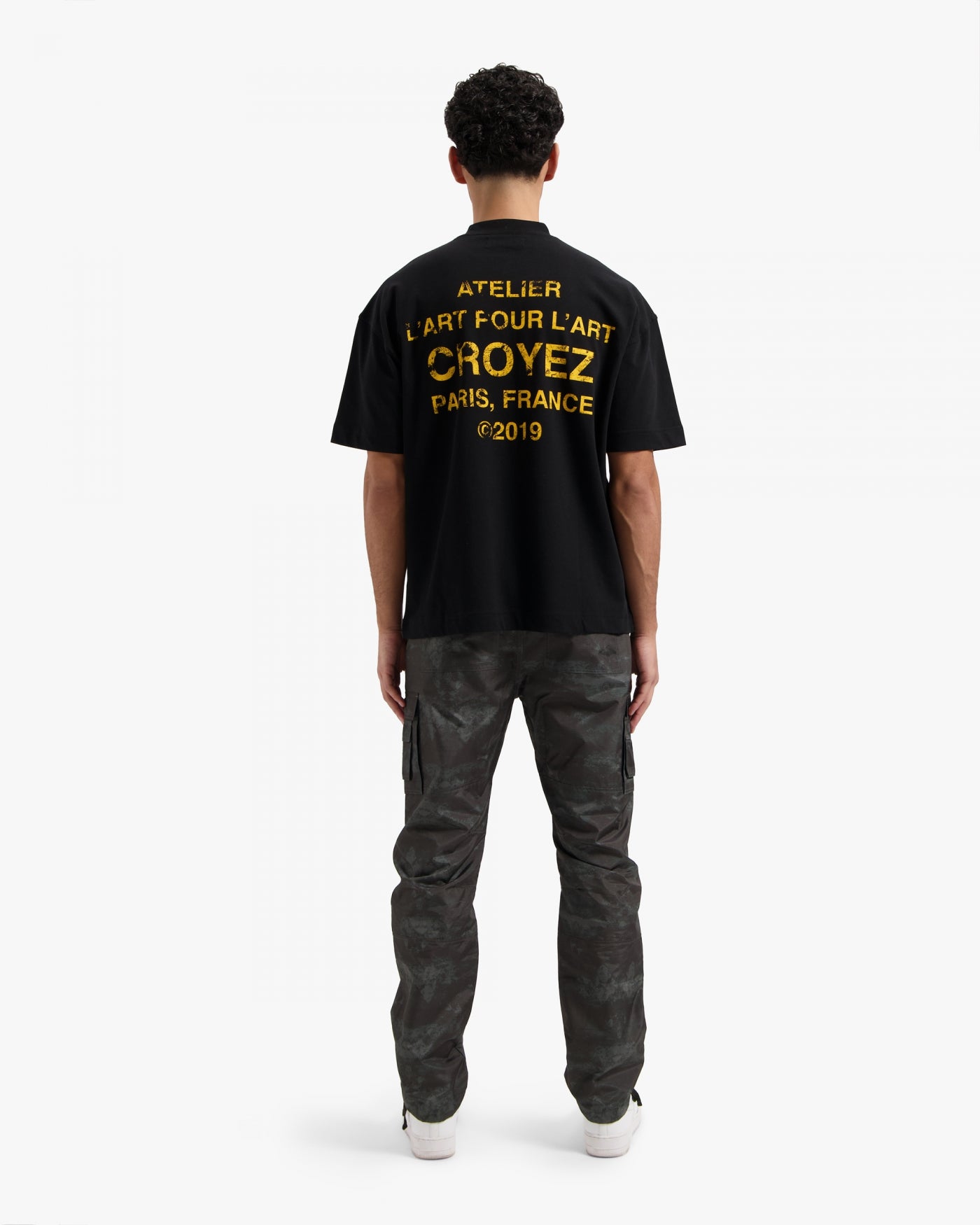 CROYEZ GALLERY GRUNGE T-SHIRT | BLACK/YELLOW