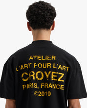 CROYEZ GALLERY GRUNGE T-SHIRT | BLACK/YELLOW