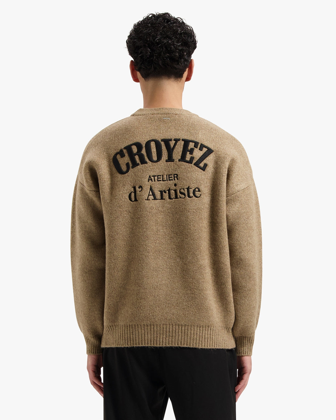 CROYEZ GALLERY KNIT SWEATER - BEIGE/BLACK