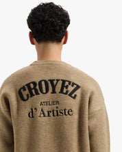 CROYEZ GALLERY KNIT SWEATER | BEIGE/BLACK