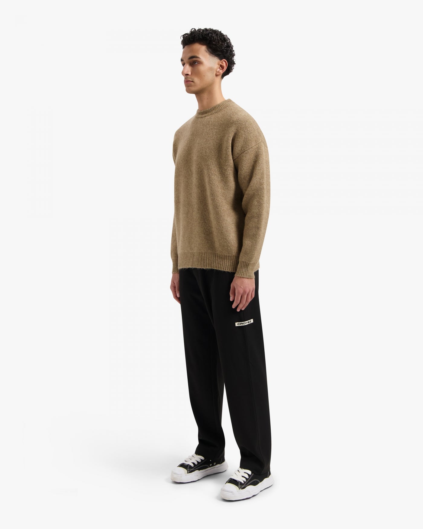 CROYEZ GALLERY KNIT SWEATER - BEIGE/BLACK