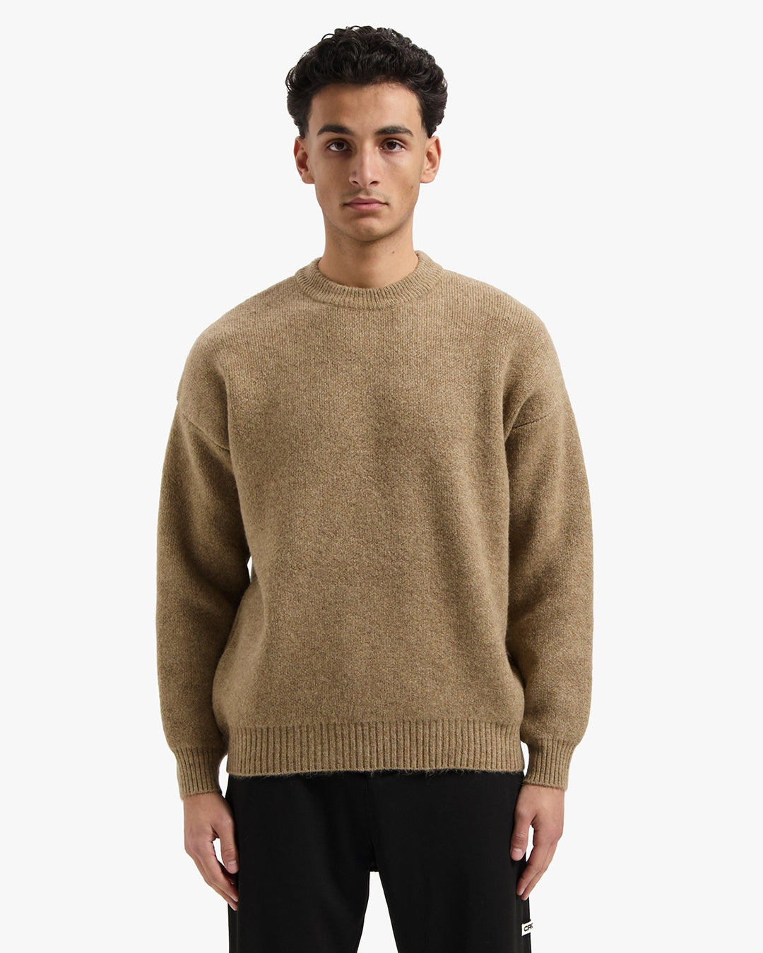 CROYEZ GALLERY KNIT SWEATER - BEIGE/BLACK