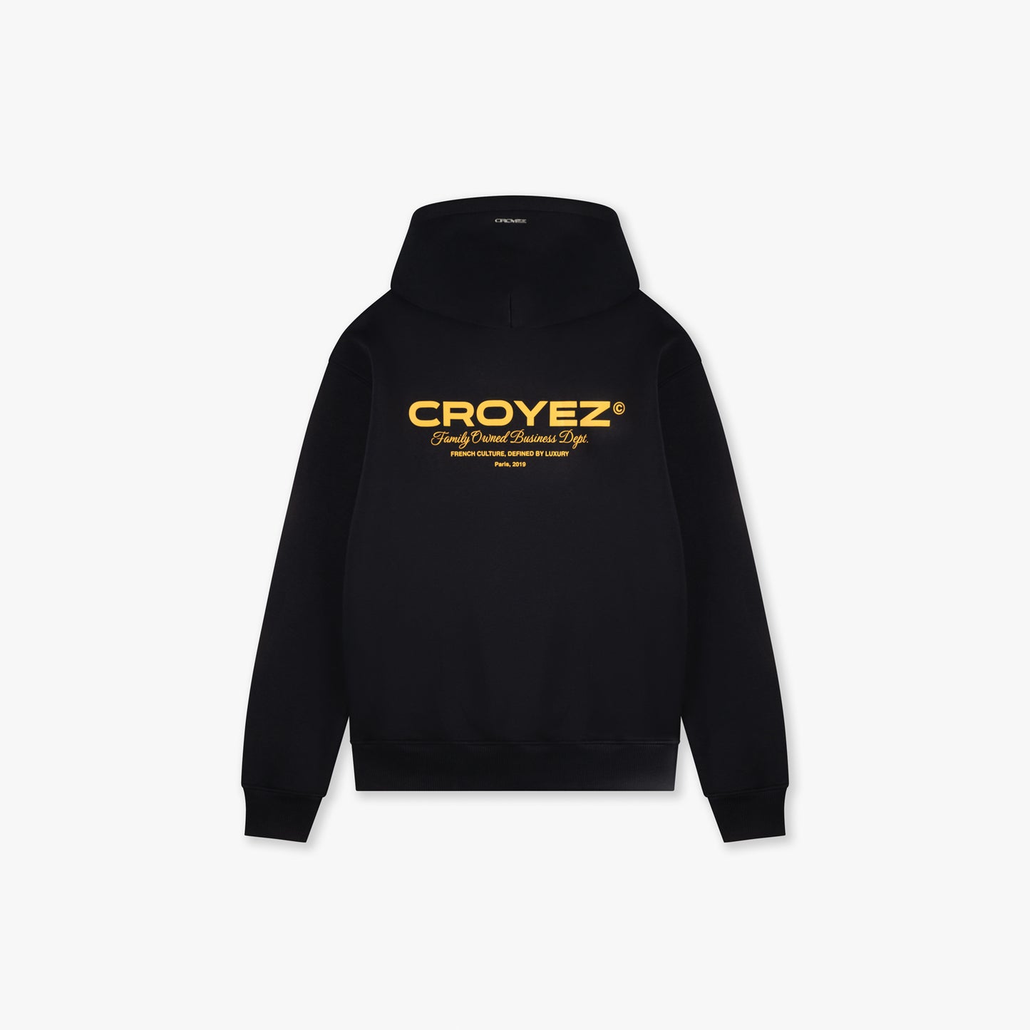 CROYEZ FAMILY OWNED BUSINESS HOODIE - BLACK/YELLOW