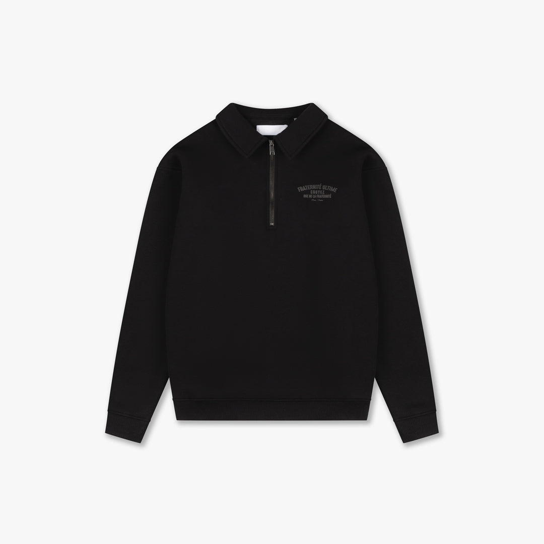 CROYEZ FRATERNITÉ HALF ZIP SWEATER - BLACK