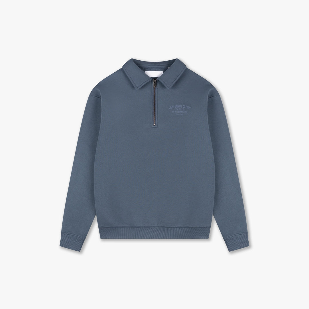 CROYEZ FRATERNITÉ HALF ZIP SWEATER - BLUE